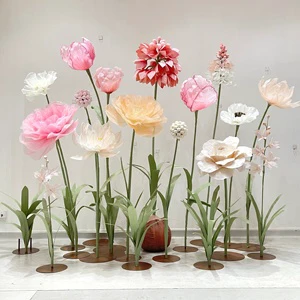 New Artificial Paper Flowers with Frame Packaging-Large Size for Wedding and Party Decorations