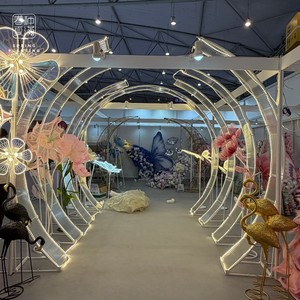 SPRING PLANTING Wedding Led Arch Backdrop Wedding Welcome Sign Metal Stand Display Wedding Aisle For Wedding Decoration