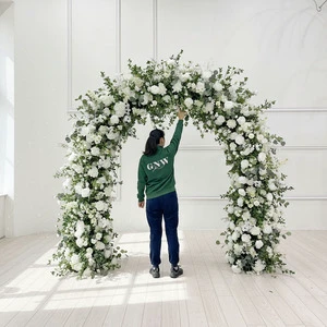 GNW Customize Wedding Arch Ceiling Wedding Flower Arrangement Artificial Flower Decorative Frame Arch Home Decoration