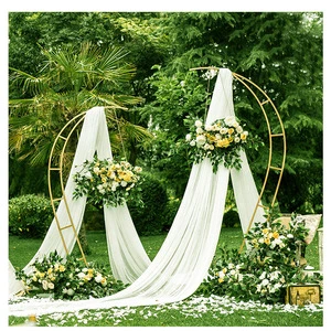 Modern Gold Metal Iron Round Wedding Arch for Detachable Plant Climbing Frame Event Party Decoration