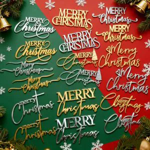 New Ins style Christmas Happy Acrylic Cake Side Decoration Christmas Decoration Party Supplies