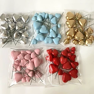 20 Pcs/bag Heart Shape Cake Toppers Romantic Baking Bubble Balls Cupcake Decor for Wedding Birthday Party Cake Plug in Decor