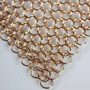 Colorful Woven Aluminum Chain Link Metal Screen Mesh For Decorative Drapery Interior Partition Ceiling Decoration