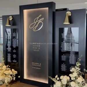 Luxury New Design Led Wedding Backdrop Sign Acrylic PVC Backdrop Wedding Seating Chart Reception Welcome Sign for Events