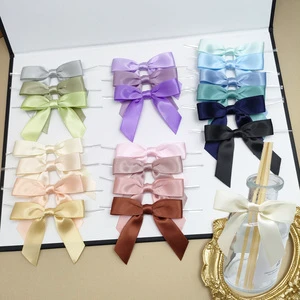 Wholesale Custom Satin Ribbon Bow Polyester Premade Twisted Tie Christmas Gift Wrapping Wedding Basket Bridal Party Cake