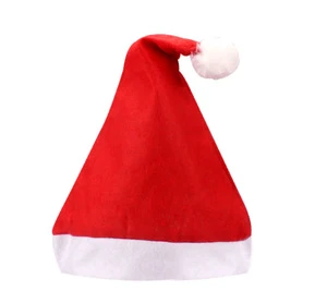 Wholesale Home Party Supply Christmas Ornament Cap Adult Child Red and White Flannelette Christmas Headgear Santa Hat