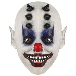 2026 Halloween Mask Latex Head Clown Smiling and Grimacing for Bar Dance Costume Rechargeable for Christmas Birthday Easter
