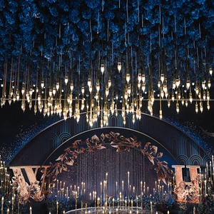 Custom Simple Style LED Chandelier for Villa Banquet Hall Weddings Remote Control Lighting