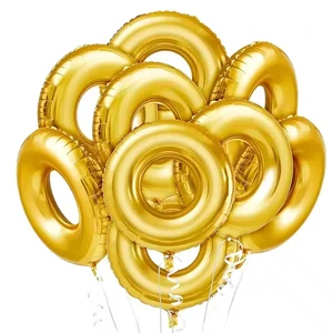 Factory Price Golden Ring Durable High Quality Foil Helium Balloons for Party Wedding Valentine's Day Halloween Decoration