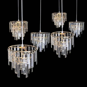 3 Head Gold Acrylic Chandelier Wedding Decor Props Lights Hotel Banquet Hall Venue Layout Props Ceiling Decoration Lights