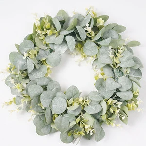 Grass Ring Fake Flower Ornament Wall Door Hanging Wedding Decoration Artificial Eucalyptus Wreath