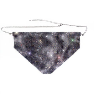 Fashion Diamond Triangle Mask Nightclub Dance Veil with Flashing Party Feature Rhinestone Veil for Flashy Parties