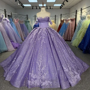Jancember 6848 Purple Quinceanera Dress Sequin Prom Gown Glitter Ball Gown Princess Birthday Party Wear