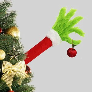 Green Haired Monster Arm Pendant Christmas Decoration Grinch Doll Hanging Plant For Wedding Easter & New Year
