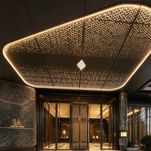 Custom Laser Cutting Hollow Aluminum Ceiling Light Transmitting Perforated Aluminum Canopy For Sales Gallery Gate Decoration