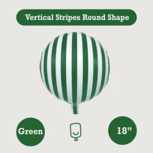 18 Inch Vertical Stripes Round Shape Foil Balloon Multi Colors Circus Carnival Birthday Custom OEM Mylar FAMA BSCI Sedex Decor
