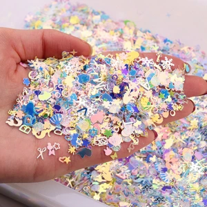 Shape Flakes Sequins Face Nail Art Decoration Mix Color Loose Glitter Sequin PVC OPP Bag Picture Decoration Shoes Sea Shells