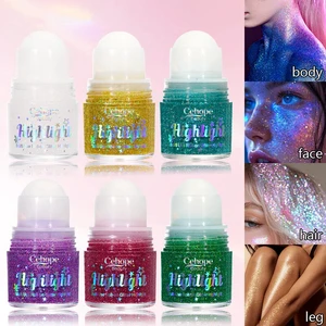 OEM Luminous Multi-Use Glitter Gel Rolling Bead Sequin Gel Explosive Body Face Glitter Sparkling Stage Party Flashy Makeup