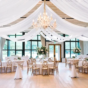 Elegant White Ceiling Drapes for Wedding Banquet Hotel Event Decoration Custom Size