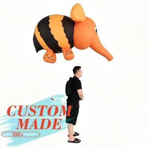 Custom Air Sealed Inflatable Elephant Bee Mascot With Built-In Fan For Party Carnival Outdoor Advertising-Multi-Color Easy Setup