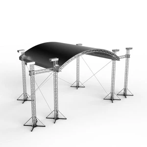Fashion Outdoor Aluminum Curved Roof Stage Truss With Canopy For Concert For Event