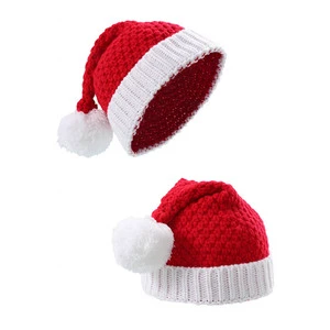 Santa Hat Christmas Red and White Knitted Christmas Caps Winter Hat Xmas Hats