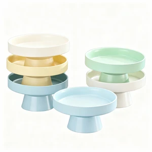 LovingHome Custom Colored Eco-friendly Dessert Serving Gold Cake Stand Porcelain Round Cake Tools Ceramic Tableware