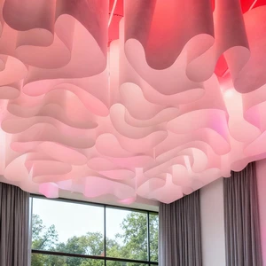 Wholesale French Texture Paper Fire Retardant Ceiling Decoration Paper Translucent Wave Design for Hotel Restaurant Wedding