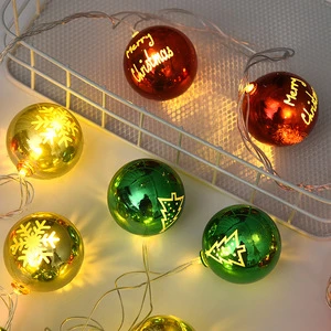 2M 10LED Snowflake Christmas Tree Shaped Colorful Christmas Balls Hanging Pendant Ornaments String Lights for Christmas