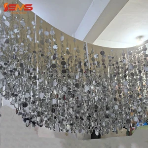 SMS Wedding Ceiling Decoration Gold Shiny Round Sequin Curtain for Wedding Hanging Ceiling Backdrop Decoration