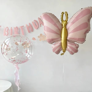 3D Butterfly Foil Balloon - Aesthetic Princess Birthday Party Decor - Giant Fairy Butterfly Mylar for Photo Props & Events