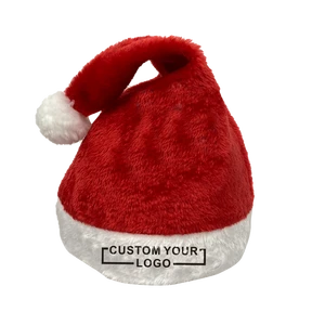 2025 Best Plush/Velvet/Non-woven Santa Hats with Custom Logo for Adult & Kids Sizes Skin-Friendly Soft Christmas Decoration