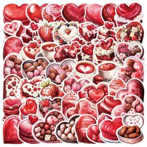 Valentine's Day Cake Pink Cute Graffiti Mobile Suitcase Water Cup Decoration Sticker Waterproof Creative Sticker