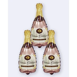 Party Love Chateau Celebration for Bottle Foil Metallic Balloon Silk Screen Printed Rose Gold 21.5x50cm 12 Pcs Party