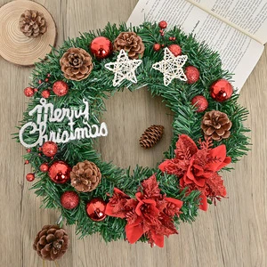 Giant Large Outdoor Christmas Door Wreath Decorations Christmas Garland Wreath for Front Door