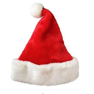 Custom logo Plush Cap Christmas Decoration Christmas Hat Santa Claus Hat