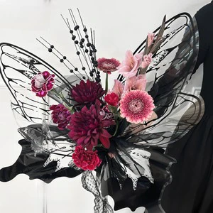 Crystal Waterproof Butterfly Wrapping Paper Creative Colourful Flower Shape Wedding Festivals Parties Hot Stamping Packaging