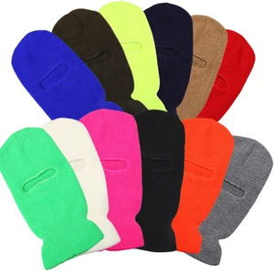 HKB0002 Custom Winter Women Man Knitted 1 Hole Designer Skimask Full Face Motorcycle Ski Mask Hat