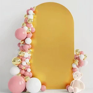 Wedding Ceremony Arch Cover Spandex Fitted Round Top Stretch Polyester Backdrop Stand Wrap For Reception Stage Event Decor