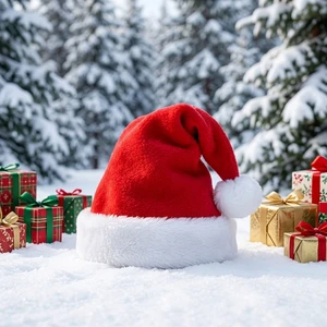 High Quality Custom Red Christmas Hats Soft Non-Woven Santa Claus Cap for Adults Children Classic Festival Party Decorations