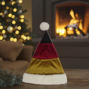 OEKOTEX Custom High Quality Polyester Thick Santa Hat Germany OEM Christmas Hat Supplier