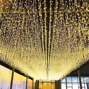 Waterproof Glass Outdoor Christmas Icicle LED String Lights Holiday Curtain Garland