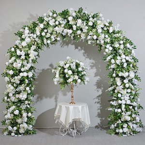 Handmade Artificial Silk Rose Arch Wedding Decoration Forest Style Flower Arrangement Flower Ball Background