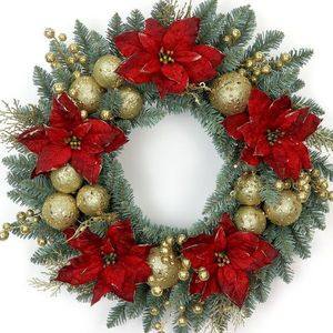 Handmade Eco-Friendly Modern Christmas Wreath Decorations Xmas Ornaments Plastic Balls Novelty Baubles Tree Simulation Garlands