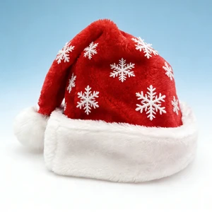 Promotional Red & White Plush Thickened Fabric Enhanced Warmth Christmas Hat Santa Claus Snowman Christmas Hats for Adults