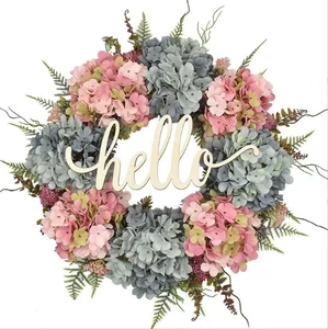 Wholesale Artificial Flowers Christmas Ring Wreath for Welcome Front Door Decoration