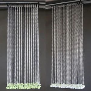 New Design Wedding Ceiling Decorations Clear Crystal Bead Curtain Artificial Flower Ceiling Decor for Event Stage Decoration