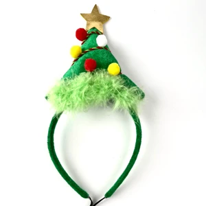 2025 New Christmas Balls Children's Adult Green Christmas Tree Headband Party Decoration New Crossover Hair Accessories
