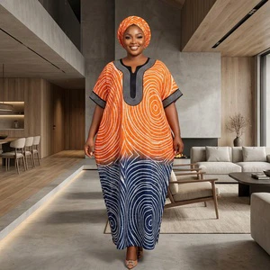 Factory Wholesale African Traditional Dress Bubu Ornate Sequin Bib Neckline Loose Fit Maxi Kaftan For Wedding Guest Day