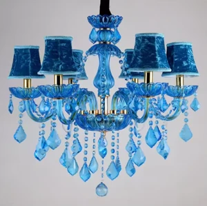 Hot Sale Pendant Light KTV Modern Blue Color Led Crystal Chandelier Ceiling Light Hotel Wedding Decoration Indoor Use